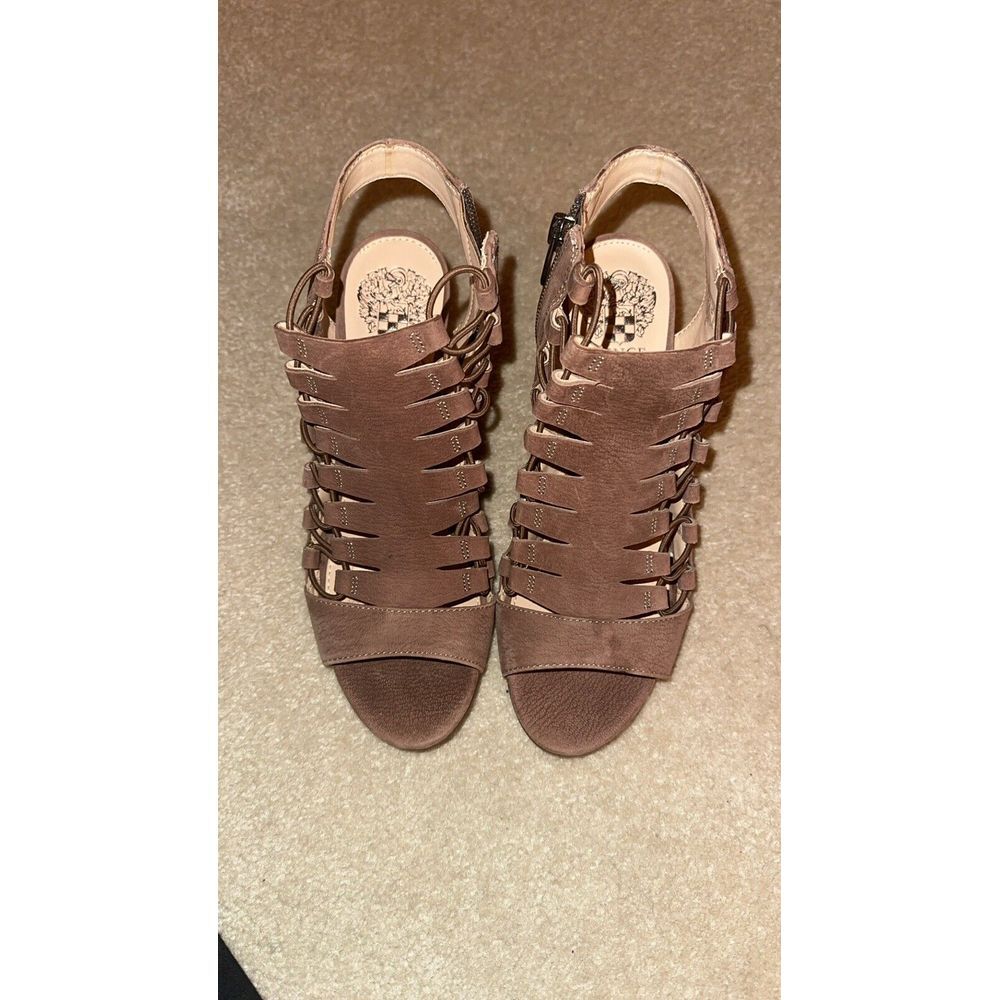 Vince Camuto Light Brown Leather Side Zipper Size 7- WORN ONCE